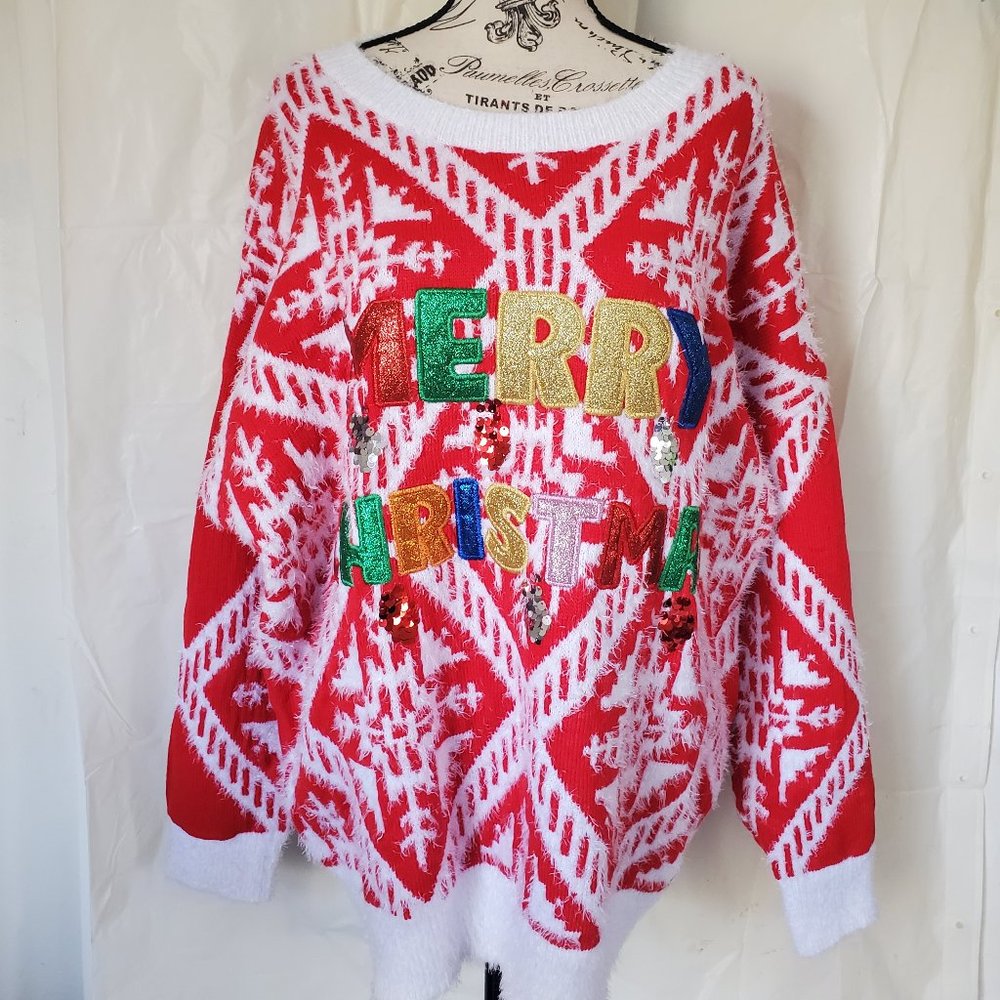 NWT SUPER SOFT FUZZY UGLY CHRISTMAS SWEATER